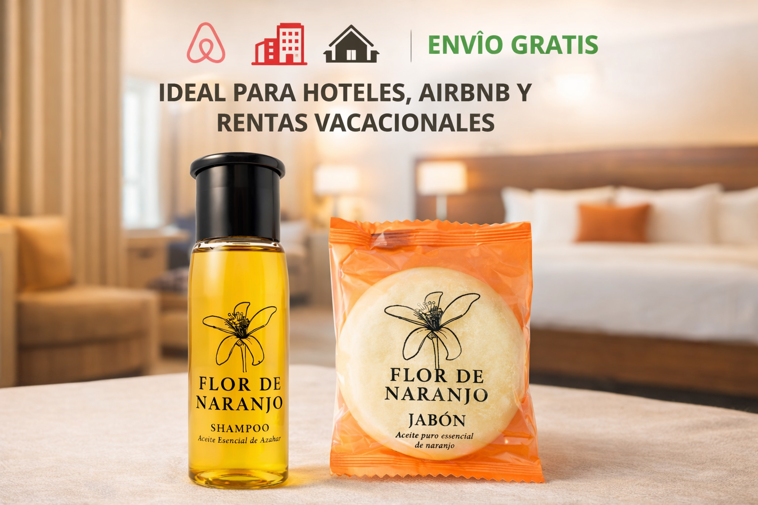 Kit de Amenidades Esenciales 200 Piezas para Airbnb y Rentas Vacacionales